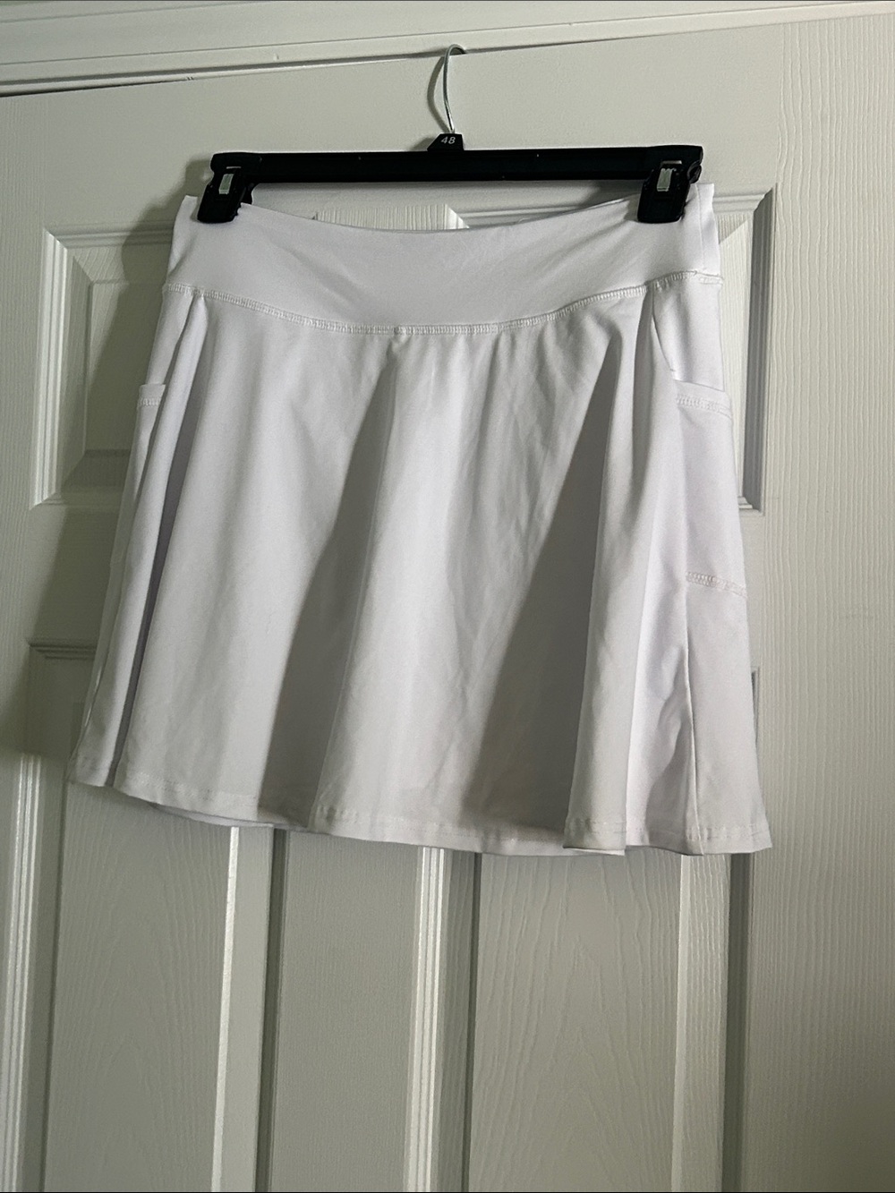 Women’s White Athletic Skater Skirt - Flared Active Circle Skirt